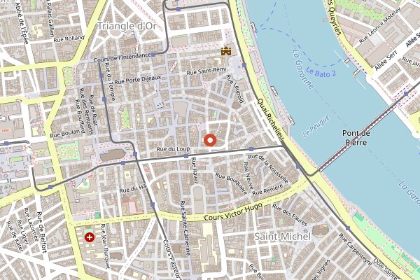 Map showing Fromagerie Deruelle in Bordeaux