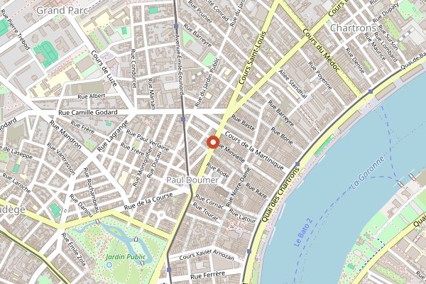 Map showing La Fromagerie de Pierre in Bordeaux
