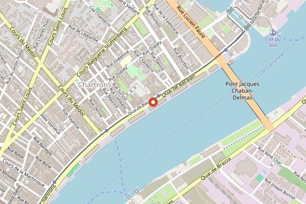 Map showing Le Wine Bar de la Cite du Vin in Bordeaux