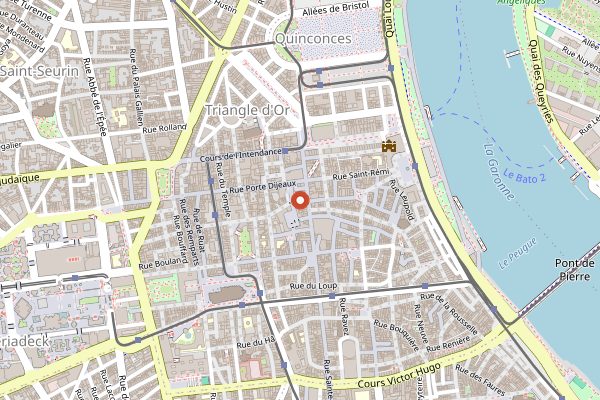 Map showing Chateau Margaux in Bordeaux