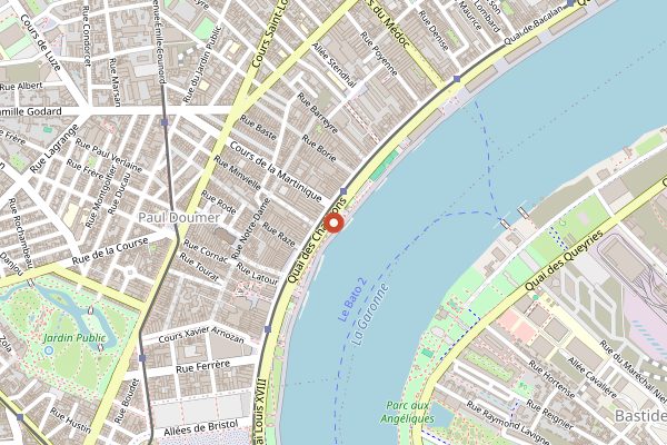 Map showing Bordeaux Fete le Vin in Bordeaux