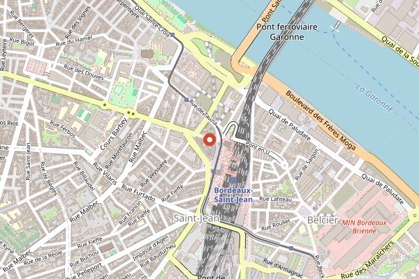 Map showing Bordeaux Wine Bus (Keolis Gironde 30'DIRECT) in Bordeaux