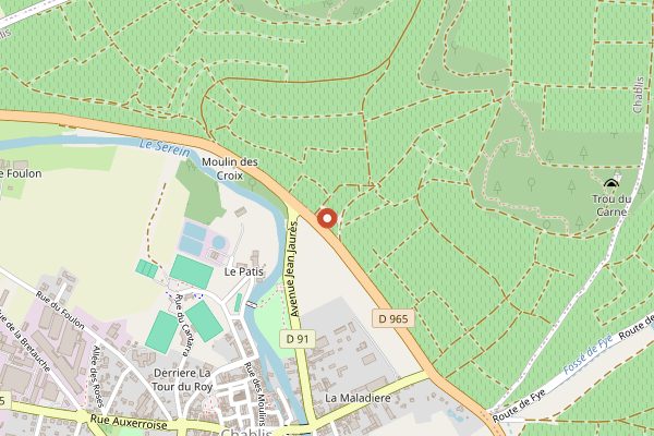 Map showing Caveau de Chablis Wine Bar in Burgundy