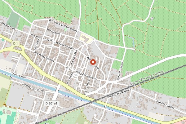 Map showing Champagne Bollinger in Champagne