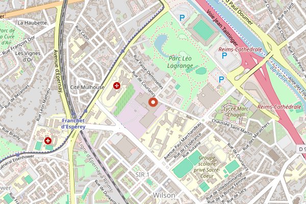 Map showing Champagne Lanson in Champagne