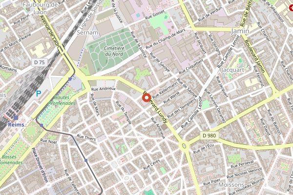Map showing Louis Roederer in Champagne