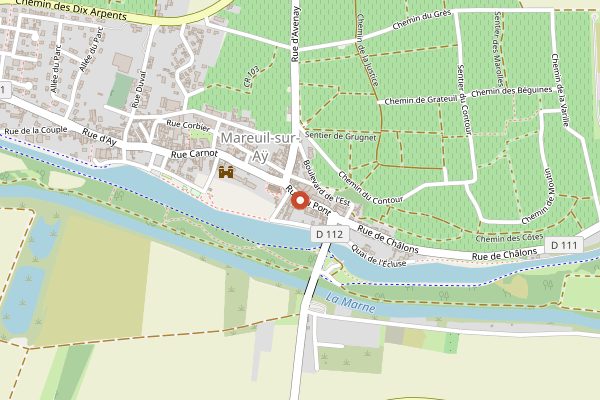 Map showing Champagne Philipponnat in Champagne