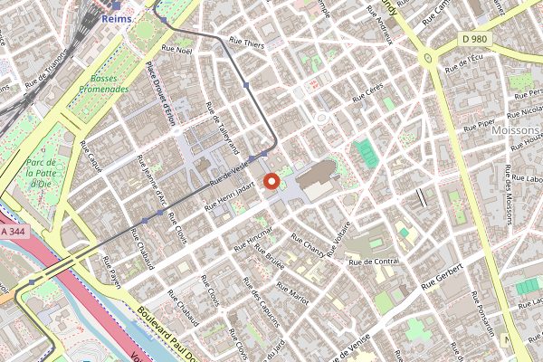 Map showing La Caserne Chanzy Hotel & Spa in Champagne