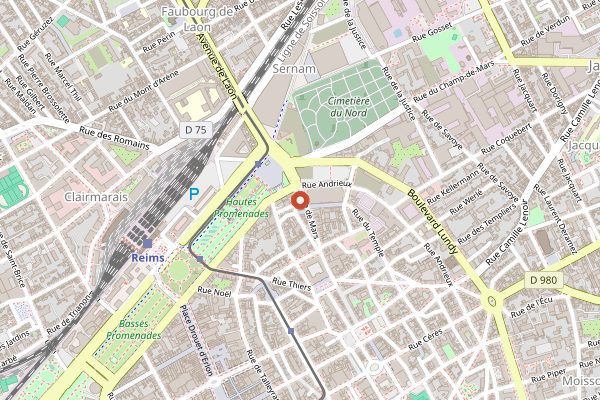 Map showing La Cave Plus de Bulles in Champagne