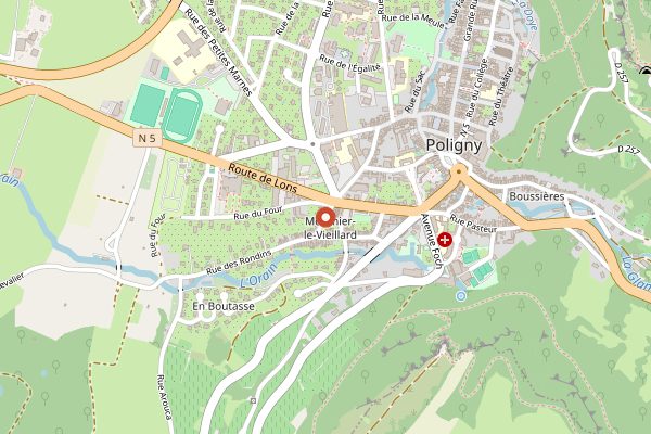 Map showing Essencia in Jura