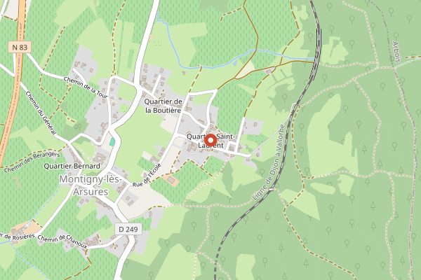Map showing Domaine du Pelican in Jura