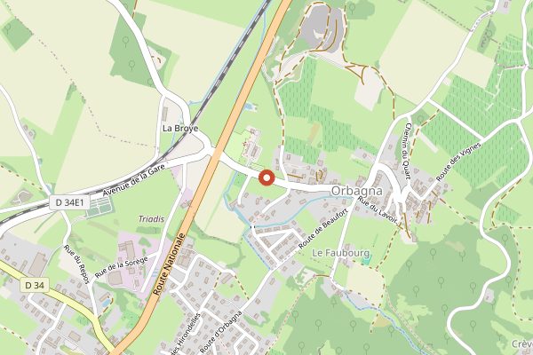 Map showing La Caborde in Jura
