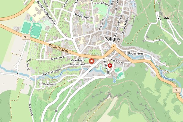 Map showing La Croisee Comtoise in Jura