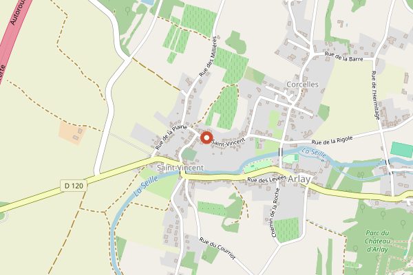 Map showing Domaine Bourdy in Jura
