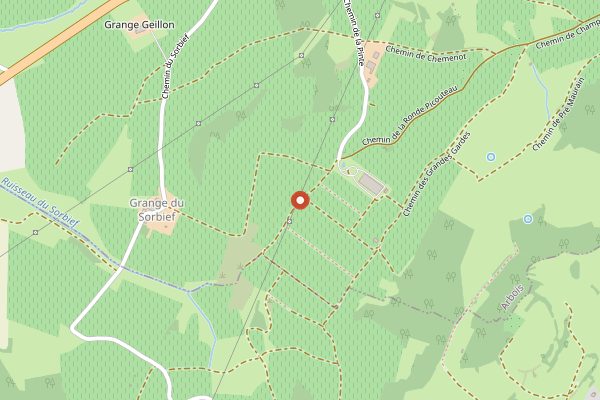 Map showing Domaine de la Pinte in Jura