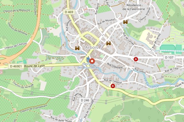 Map showing Le Bistrot de la Tournelle in Jura