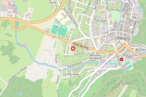 Map showing La Maison du Comte in Jura