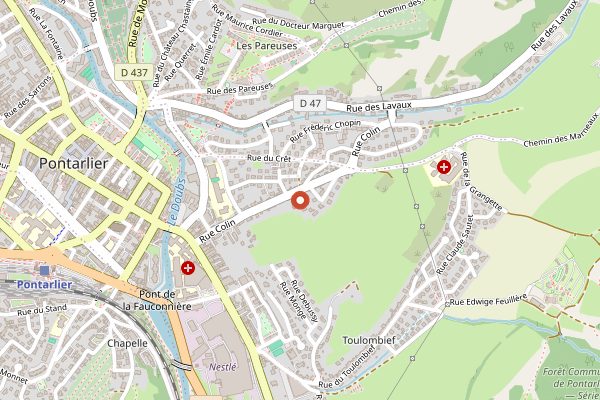 Map showing Musee municipal d'Art et d'Histoire de Pontarlier in Jura