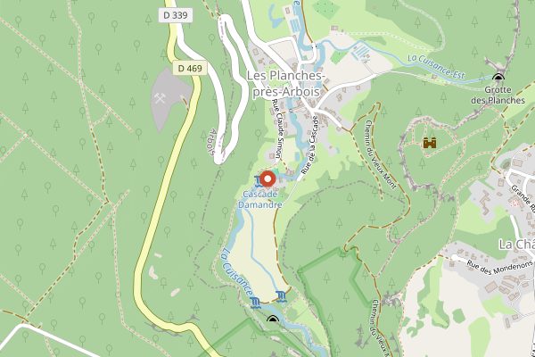 Map showing Le Castel Damandre in Jura