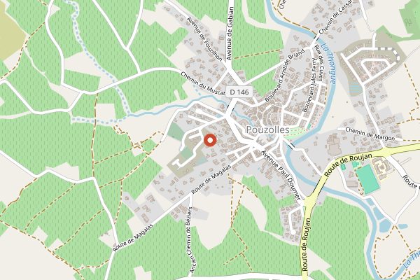 Map showing Mas Coutelou (Puimisson) in Languedoc