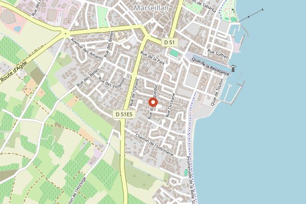 Map showing Maison Noilly Prat in Languedoc