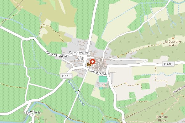 Map showing Chateau de Caraguilhes in Languedoc