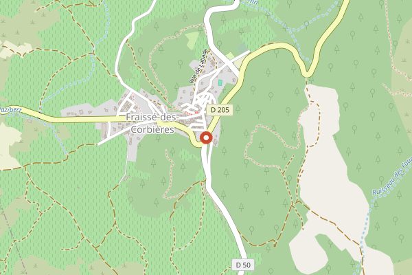 Map showing Hotel Auberge du Vieux Puits in Languedoc