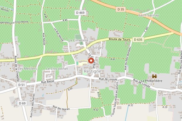 Map showing Domaine de la Chevalerie in Loire Valley