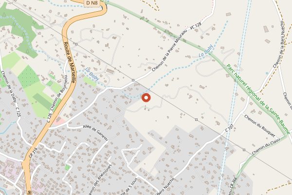 Map showing Domaine de la Bastide Blanche Tasting Room in Provence