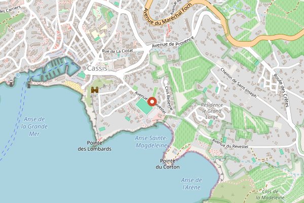 Map showing Clos Sainte Magdeleine Tasting Room in Provence