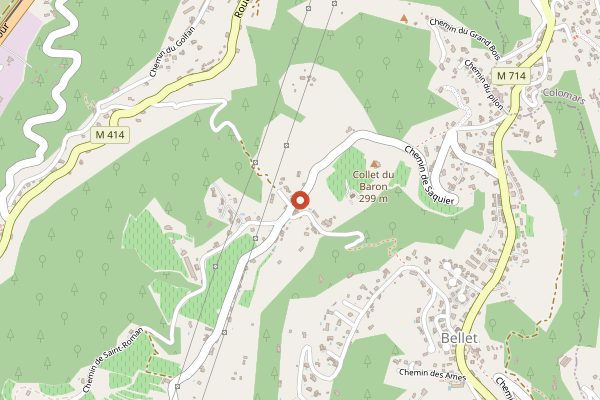 Map showing Chateau de Bellet in Provence
