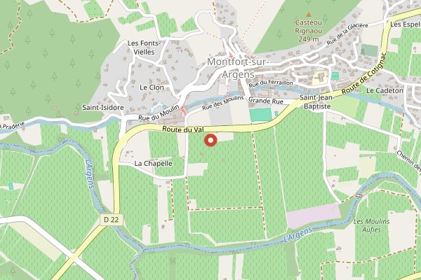 Map showing Chateau Sainte Roseline in Provence