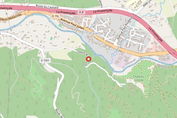 Map showing Chateau Simone in Provence