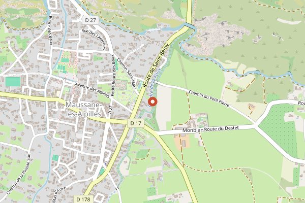 Map showing L'Oustau de Baumaniere in Provence