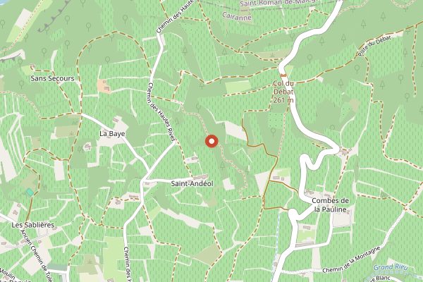 Map showing Domaine de la Presidente in Rhone Valley
