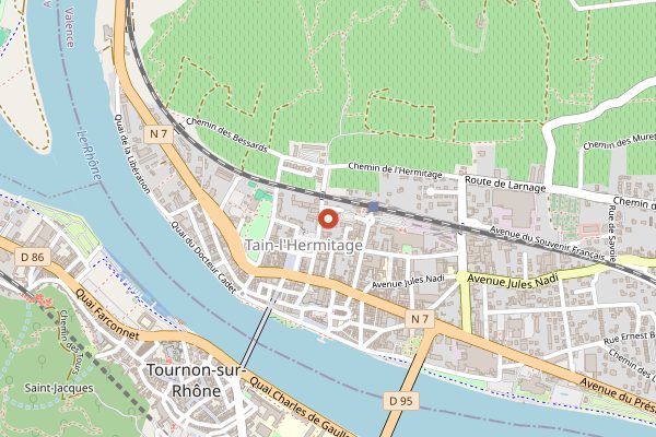 Map showing M. Chapoutier in Rhone Valley