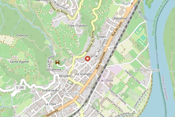 Map showing Condrieu Viognier Sensory Workshop in Rhone Valley