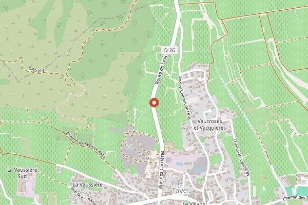 Map showing Tavel Rose Vineyard Picnic at Pont du Gard in Rhone Valley