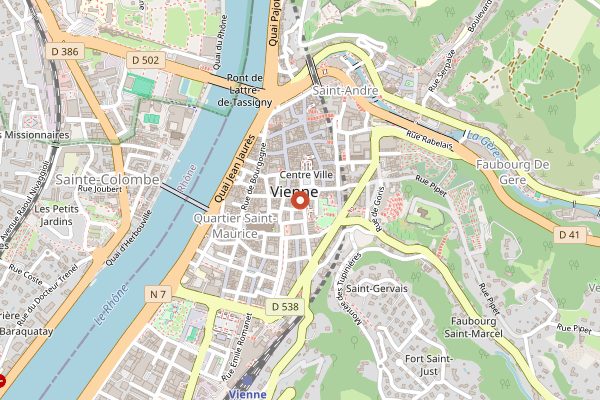 Map showing Restaurant Pierre in Rhone Valley