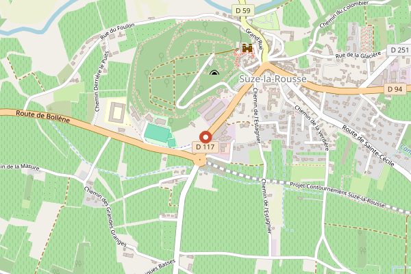 Map showing Universite du Vin de Suze-la-Rousse in Rhone Valley