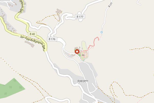 Map showing Bodbe Monastery in Kakheti