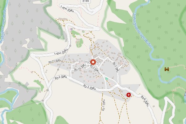 Map showing Tusheti National Park in Kakheti