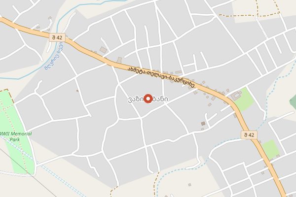 Map showing Vazisubani Estate in Kakheti