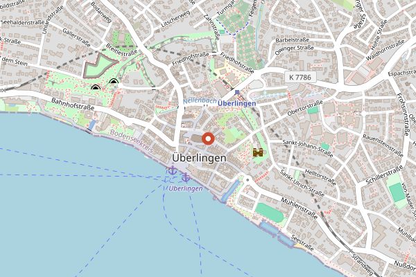 Map showing Bauernmarkt Überlingen in Baden