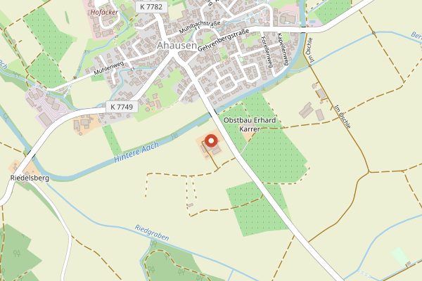 Map showing Hofkäserei Moser (Bio-Milchziegenhof Moser) in Baden