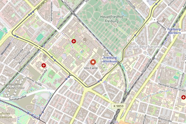 Map showing Ziogino (Münstermarkt stall) in Baden