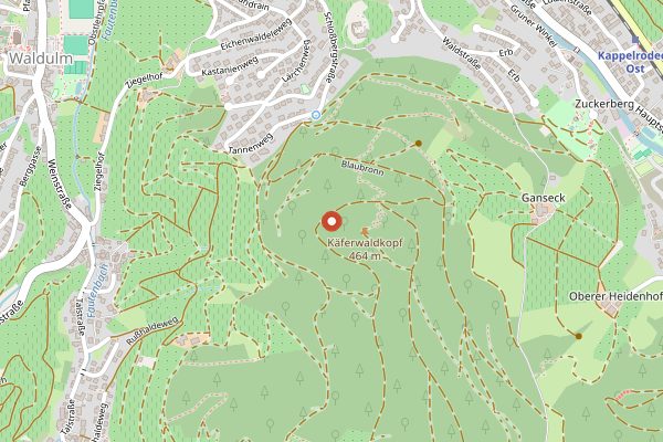 Map showing Emil Scheibel Schwarzwald-Brennerei in Baden