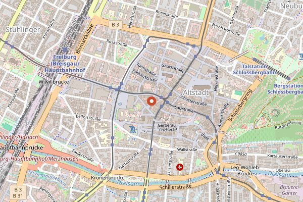 Map showing Alte Wache - Haus des Badischen Weins in Baden