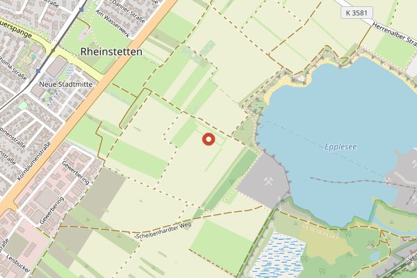 Map showing Tabakschuppen Cafe + Weinbar in Baden