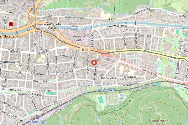 Map showing Webers Weinstube in Baden